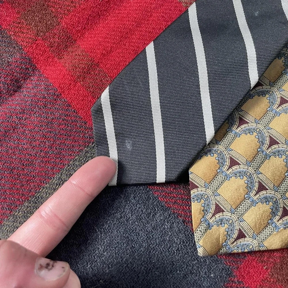 Designer Tie Lot Christian Dior Brooks Brothers Mens One Size Multicolor Silk